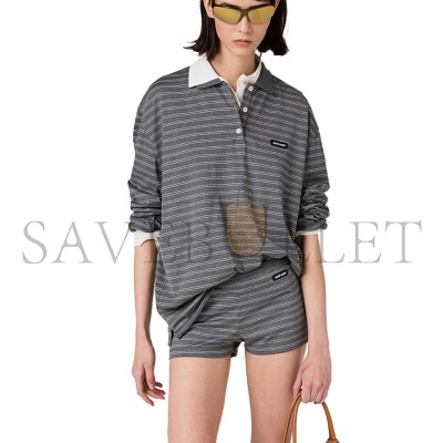 MIU MIU COTTON JERSEY POLO SHIRT MJL015 MIU MIU COTTON JERSEY POLO SHIRT MJL015